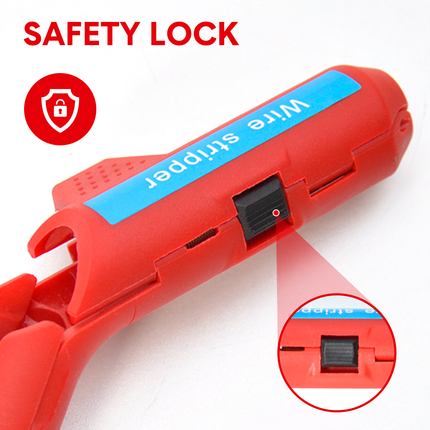 Wire Stripper Ergonomic Curved Handle Cable Stripping Splitting Cut Tool Wide Stripping Ranges Hand Tool with 6 Size Planer Holes for Electrical.