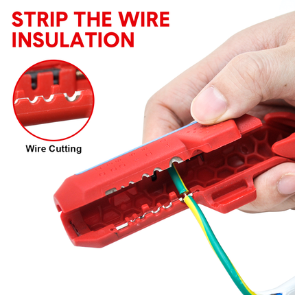 Wire Stripper Ergonomic Curved Handle Cable Stripping Splitting Cut Tool Wide Stripping Ranges Hand Tool with 6 Size Planer Holes for Electrical.