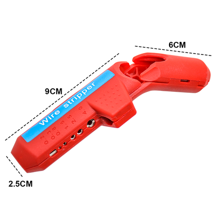 Wire Stripper Ergonomic Curved Handle Cable Stripping Splitting Cut Tool Wide Stripping Ranges Hand Tool with 6 Size Planer Holes for Electrical.