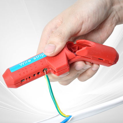 Wire Stripper Ergonomic Curved Handle Cable Stripping Splitting Cut Tool Wide Stripping Ranges Hand Tool with 6 Size Planer Holes for Electrical.
