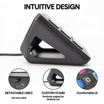 Studio Controller Keyboard Stream Controller Customizable Deck with 15 Shortcut Keys for Multi Applications Triggered in PC for Streaming Studio Work Game.