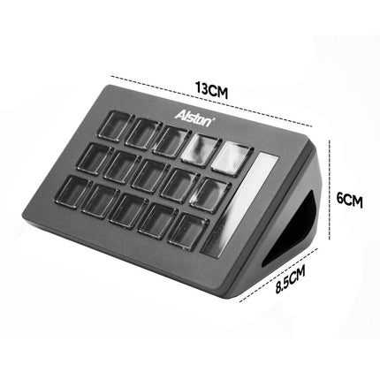 Studio Controller Keyboard Stream Controller Customizable Deck with 15 Shortcut Keys for Multi Applications Triggered in PC for Streaming Studio Work Game.