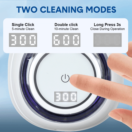 Ultrasonic UV Cleaner Portable 42khz Dual Mode Cleaner 180-220ml with Chamber and Timer for Dentures Aligner Retainer Dental and Jewellery Cleaning Machine.