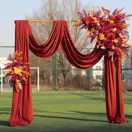 Golden Square Wedding Arch Adjustable 1M-2M Flower Rack Backdrop Stand Balloon Arch Stand for Wedding Birthday Party Garden Ceremony Decoration.