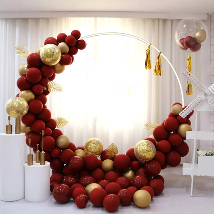 2M White Wedding Hoop Arch Metal Flower Ring Display Frame Balloon Circle Rack Backdrop for Wedding Birthday Party Garden Ceremony Decoration.