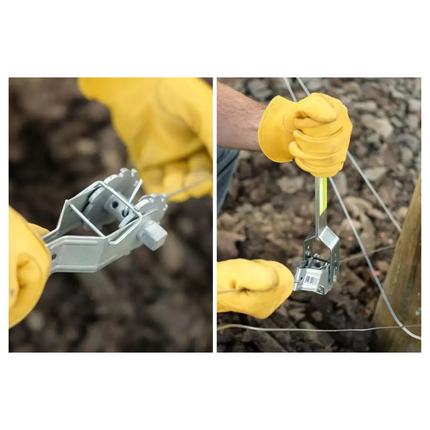 50 Pack Inline Cliplock Wire Strainer Aluminum Alloy Heavy Duty Wire Ratchet Tensioner for Electric Fence.
