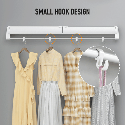 Alston Wall Mounted Drying Rack Clothes Airer Space Saver Folding Dryer Bearing Capacity 12KG Foldable Rail With Hooks Indoor Outdoor Balcony Laundry White.