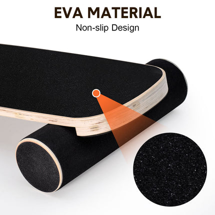 Wooden Balance Board Non-Slip Roller Board Home Fitness Balance Trainer Improves Core Stability for Snowboard Skateboard Surf Yoga Training Max Load 200kg.
