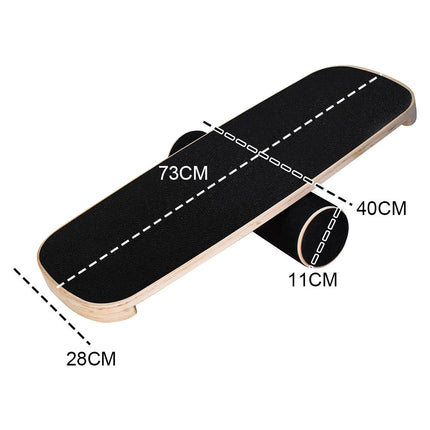 Wooden Balance Board Non-Slip Roller Board Home Fitness Balance Trainer Improves Core Stability for Snowboard Skateboard Surf Yoga Training Max Load 200kg.