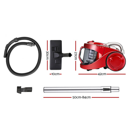 Devanti 2200W Bagless Vacuum Cleaner Red.
