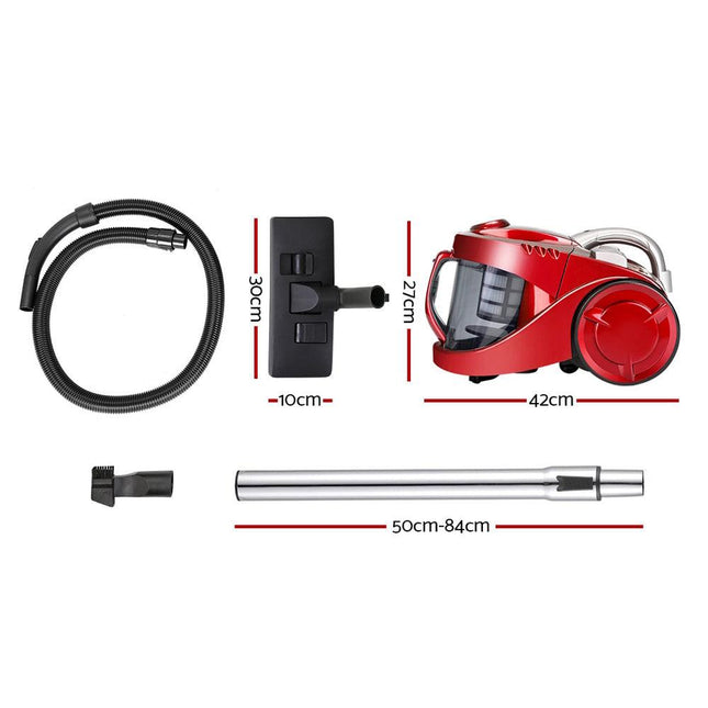 Devanti 2200W Bagless Vacuum Cleaner Red.