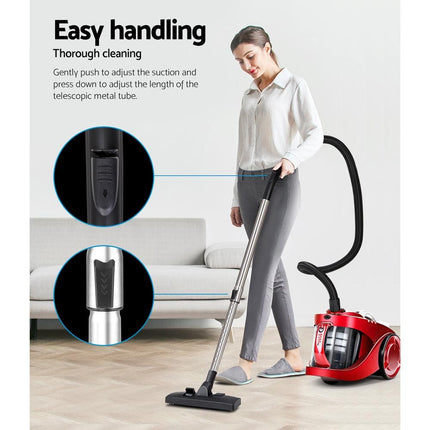 Devanti 2200W Bagless Vacuum Cleaner Red.