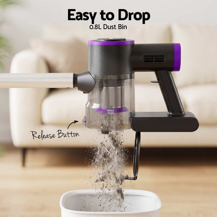 Devanti 3-in-1 Corded Stick Vacuum Cleaner, 16000Pa Strong Suction, Purple