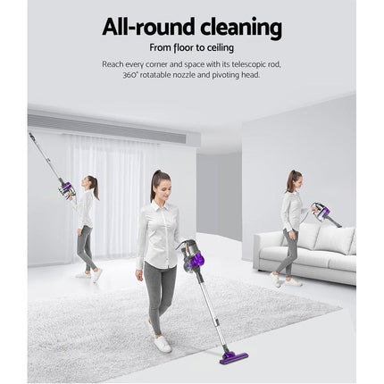Devanti Stick Vacuum Cleaner Handheld Corded 450W Purple.