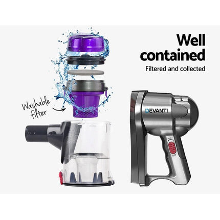 Devanti Stick Vacuum Cleaner Handheld Corded 450W Purple.