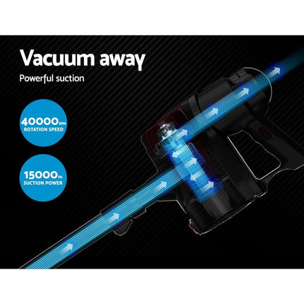 Devanti Stick Vacuum Cleaner Handheld Corded 450W Red.