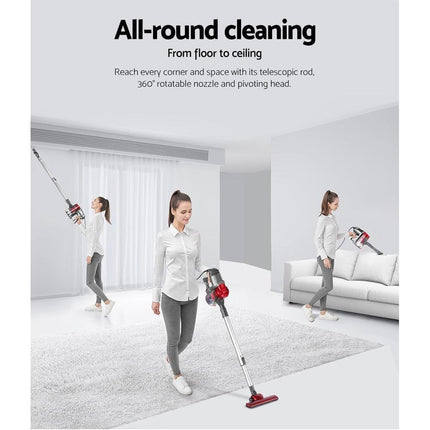 Devanti Stick Vacuum Cleaner Handheld Corded 450W Red.