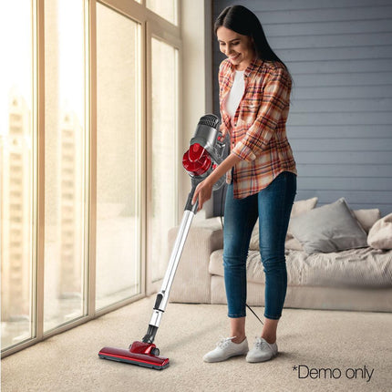 Devanti Stick Vacuum Cleaner Handheld Corded 450W Red.