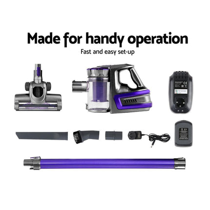 Devanti Stick Vacuum Cleaner Bagless Cordless 150W Purple.