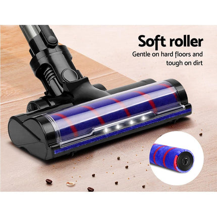 Devanti Stick Vacuum Cleaner Cordless Roller Brush 150W Purple.