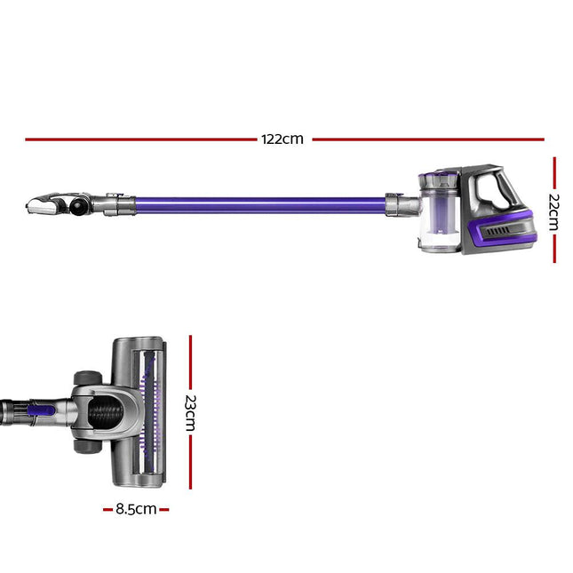 Devanti Stick Vacuum Cleaner Cordless HEPA Filter Purple.