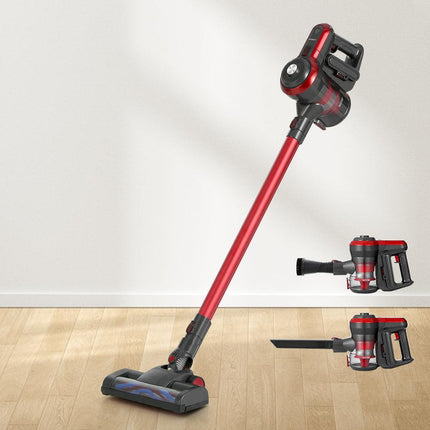 Devanti Stick Vacuum Cleaner Brushless Cordless 250W Red.