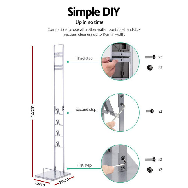 Artiss Freestanding Dyson Vacuum Cleaner Stand for V6 7 8 10 11 Silver.