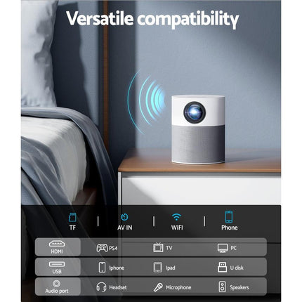 Devanti Portable Mini Video Projector 1080P Wifi Home Theater HDMI Carry Bag.