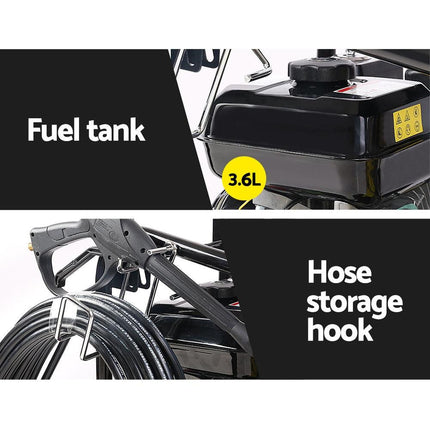 Giantz Petrol High Pressure Cleaner Washer 20M Hose Gurney.