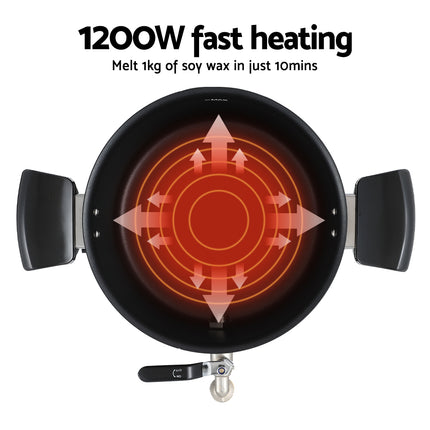 Devanti 5L Wax Melter Candle Making 1200W Melting Pot Furnace Quick Pour Spout Soy Soap.