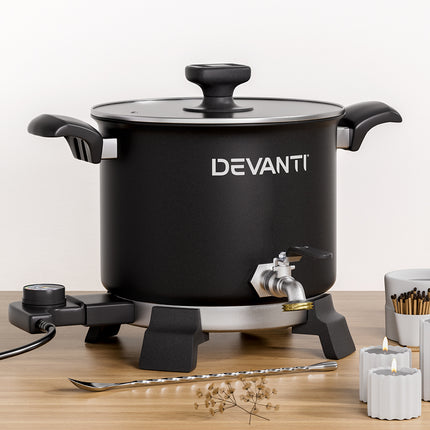 Devanti 5L Wax Melter Candle Making 1200W Melting Pot Furnace Quick Pour Spout Soy Soap.