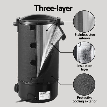 Devanti 10L Wax Melter Candle Making 1520W Melting Pot Furnace Pour Spout Soap.