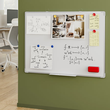 Magnetic Whiteboard 60x90cm Erase Board Marker Eraser Tray Home Office School.
