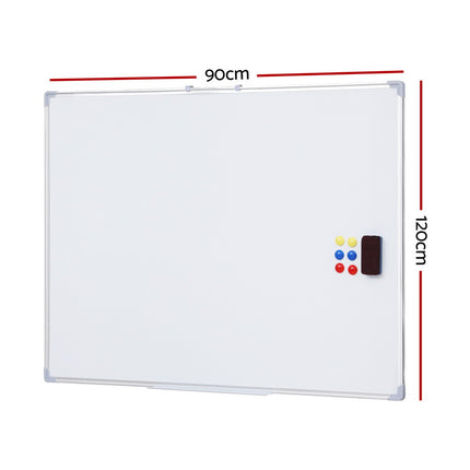 Magnetic Whiteboard 90x120cm Erase Board Marker Eraser Tray Home Office School.