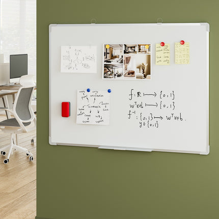 Magnetic Whiteboard 90x120cm Erase Board Marker Eraser Tray Home Office School.