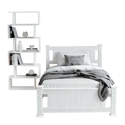 Artiss King Single Bed Frame and Bookshelf.