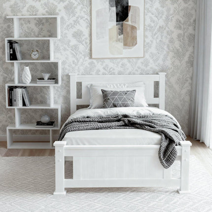Artiss King Single Bed Frame and Bookshelf.