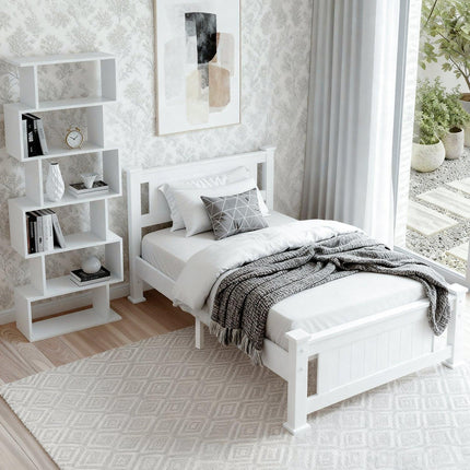 Artiss King Single Bed Frame and Bookshelf.