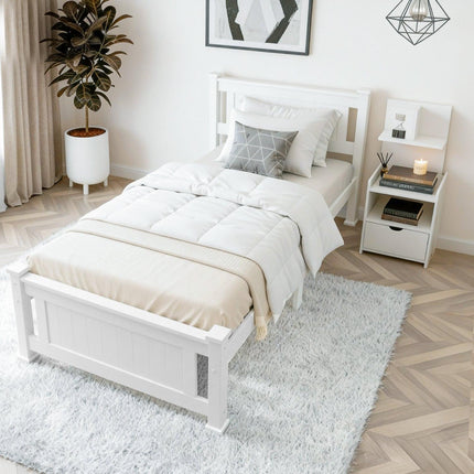 Artiss King Single Bed Frame and Bookshelf.