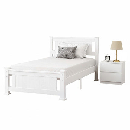 Artiss King Single Bed Frame and Bookshelf.