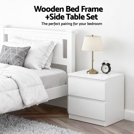 Artiss King Single Bed Frame and Bookshelf.
