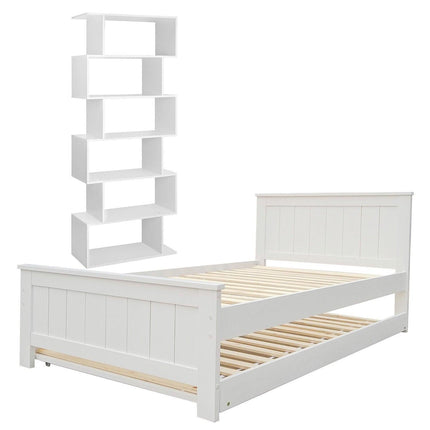 Artiss Bed Frame King Single and Bookshelf.