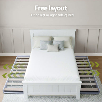 Artiss Bed Frame King Single and Bookshelf.