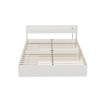 Artiss Bed Frame Double Size Mattress Base wtih Charging Ports 2 Storage Drawers.