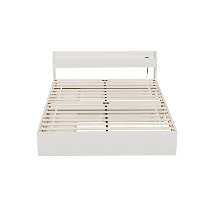 Artiss Bed Frame Queen Size Mattress Base wtih Charging Ports 2 Storage Drawers.