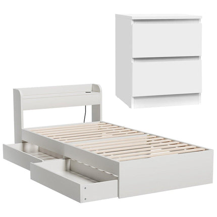Artiss Single Bed Frame and Bedside Table.