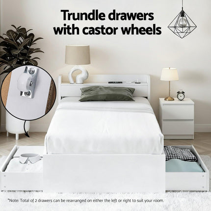 Artiss Single Bed Frame and Bedside Table.