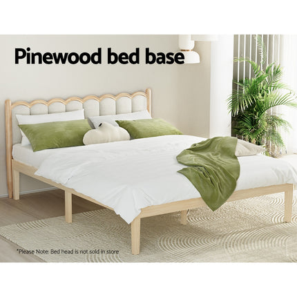 Artiss Bed Frame Double Size Wooden Base Mattress Platform Timber Pine BRUNO.