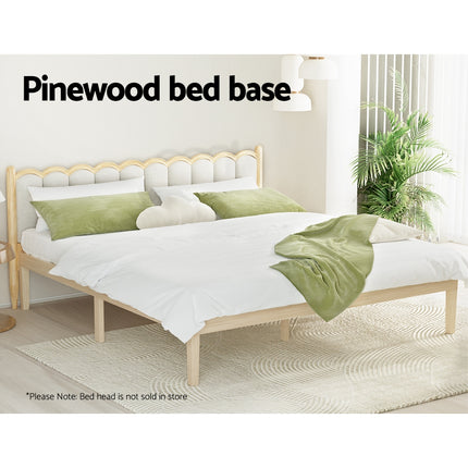 Artiss Bed Frame King Size Wooden Base Mattress Platform Timber Pine BRUNO.