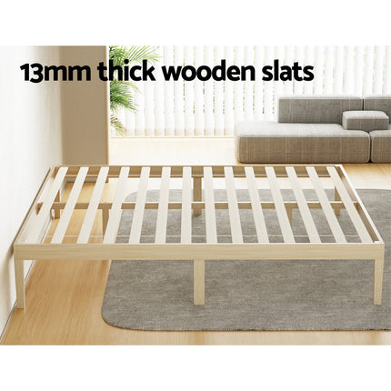Artiss Bed Frame King Size Wooden Base Mattress Platform Timber Pine BRUNO.